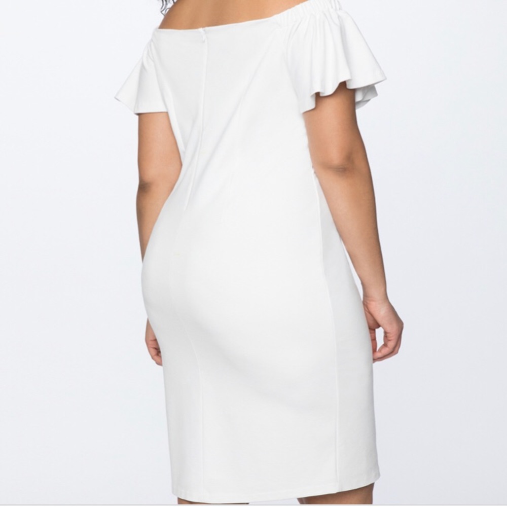 Eloquii White body con dress size 22